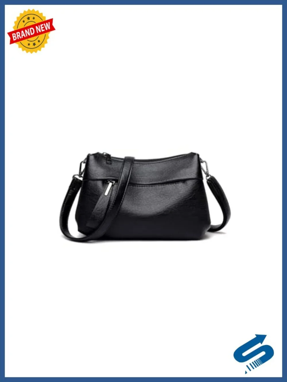 Elegant Crossbody Satchel with Multiple Pockets Adjustable Strap PU Leather